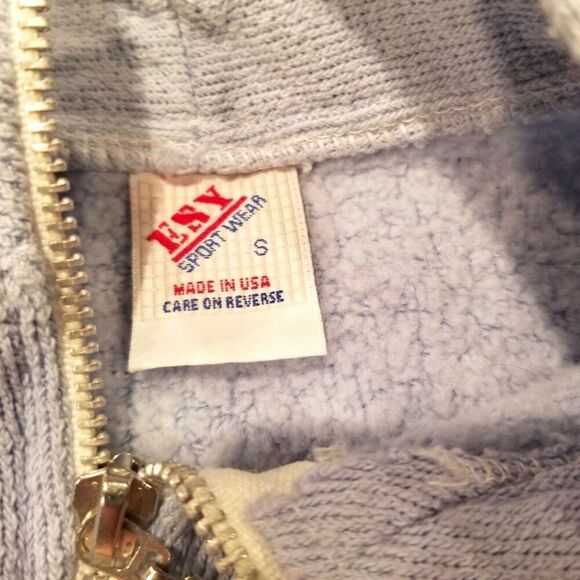 Vintage 80s Full Zip Sweatshirt Hyannisport Lighthouse Womens S Lilac Purple USA - Picture 5 of 6